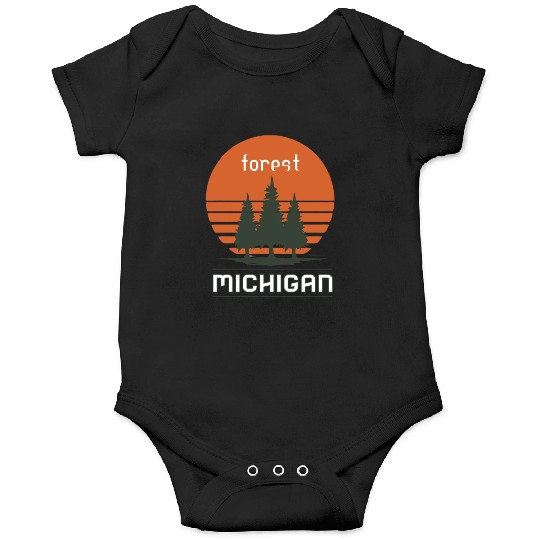 Michigan forest Sunset Onesies