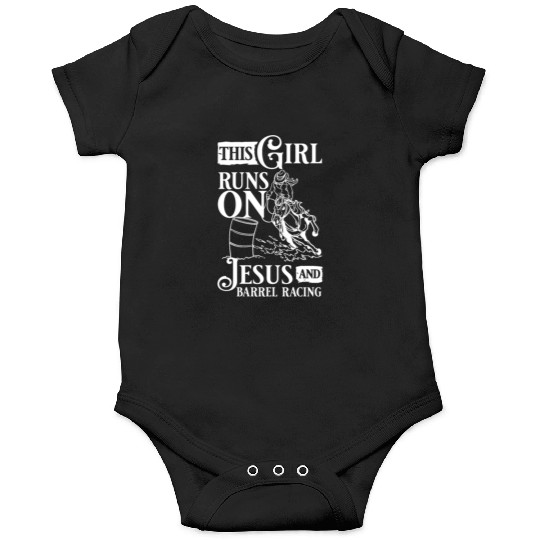 This Girl Runs Jesus Barrel Racing vintage Onesies