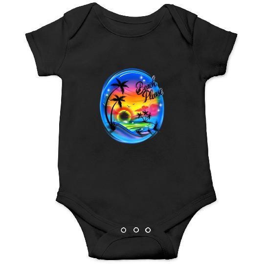 Beach Please Airbrush Colorful Onesies