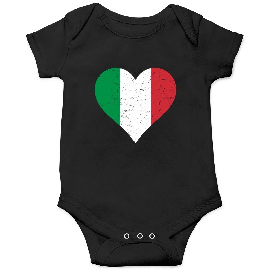 Italy Heart Vintage Flag Italy Love Onesies