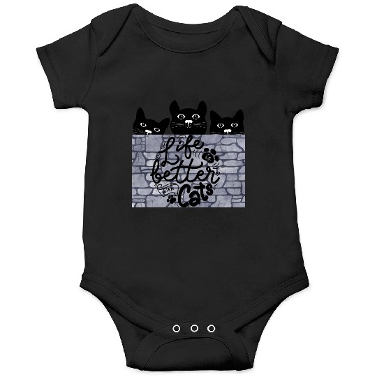life letter with cats, Perfect cat lover designs Onesies