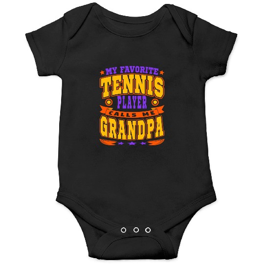 Calls Me Grandpa Funny Grandchildren Tennis Lover Onesies