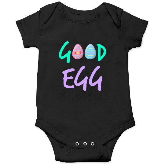 Good Egg Green Purple Text Onesies