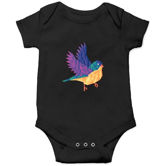 Polygon Shape Multi Colored Bird Pattern Nature Onesies
