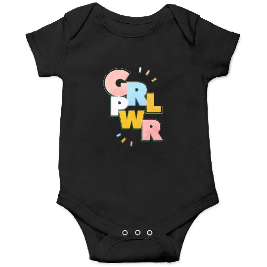 Pwr Typography On Green Onesies