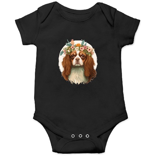 Cavalier King Charles Spaniel Flower Crown Pet Dog Onesies
