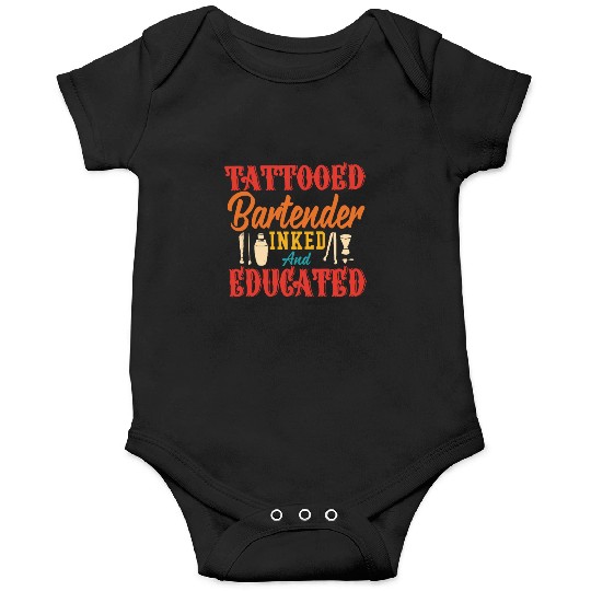 tattooed bartender inked and educated Onesies