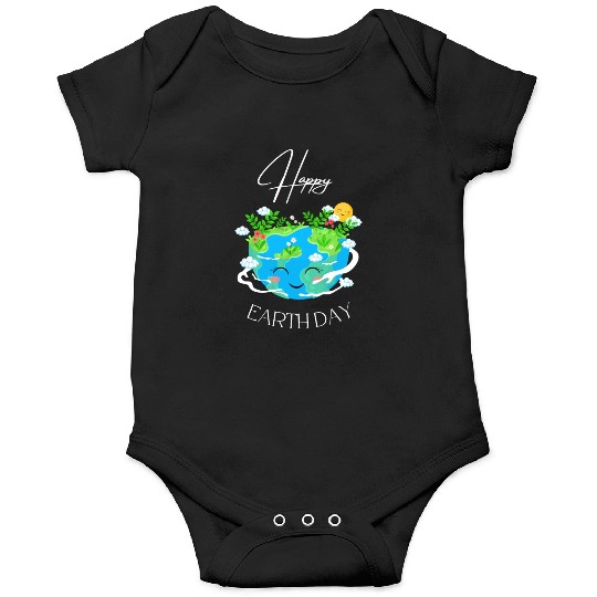 Green and Blue Happy Earth Day Onesies