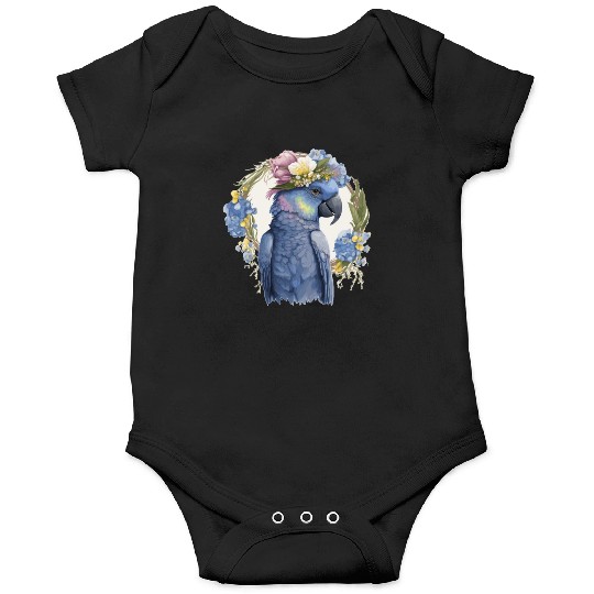Cute Hyacinth Macaw Parrot Bird Flower Crown Pet B Onesies