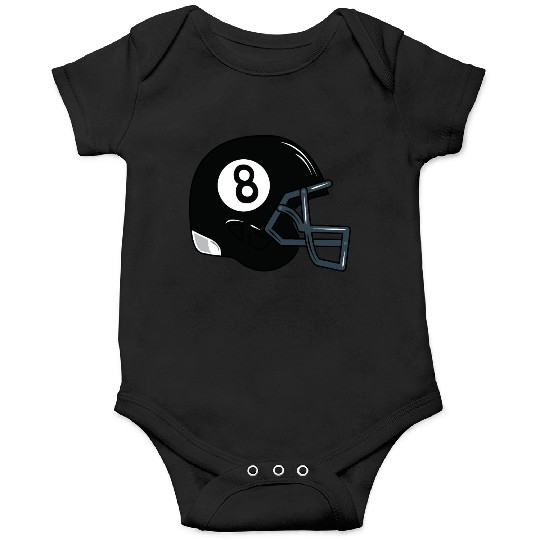 8 ball snooker on american football helmet Onesies