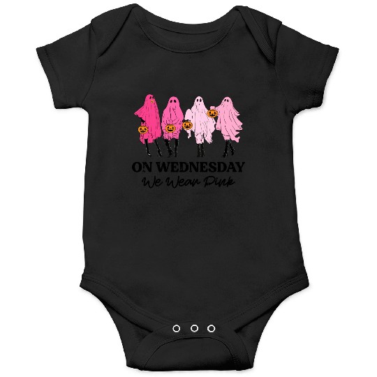 Breast Cancer On Wednesday We Wear Pink Halloween Onesies