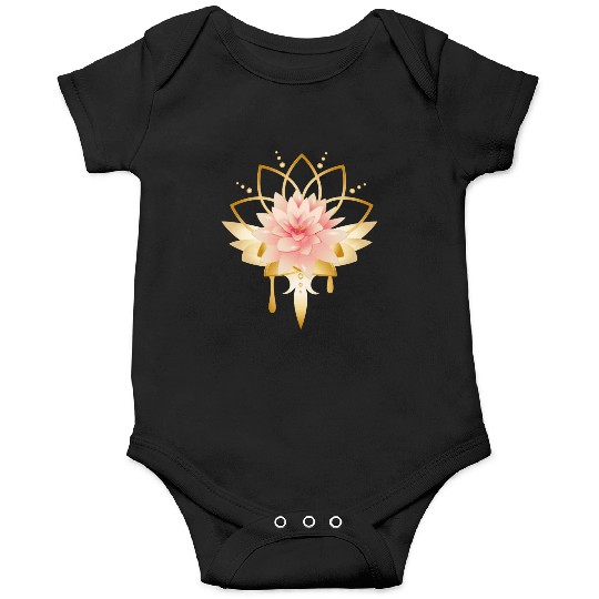 Lotus with gold petals icon Onesies
