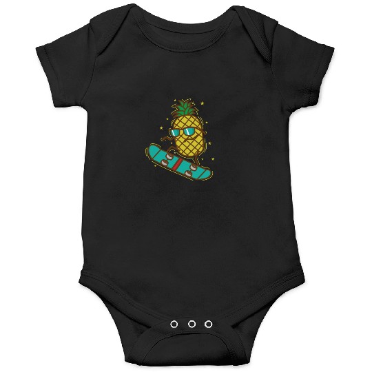 Pineapple rides Skateboard sweet Fruit Onesies