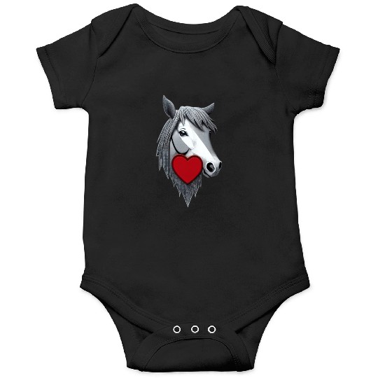 Horse with a heart Onesies