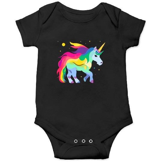 Magical and Colorful Unicorn Illustration Onesies