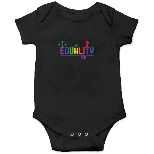 For Equality Gay LGBTQ Rainbow LGBT Pride Month Onesies
