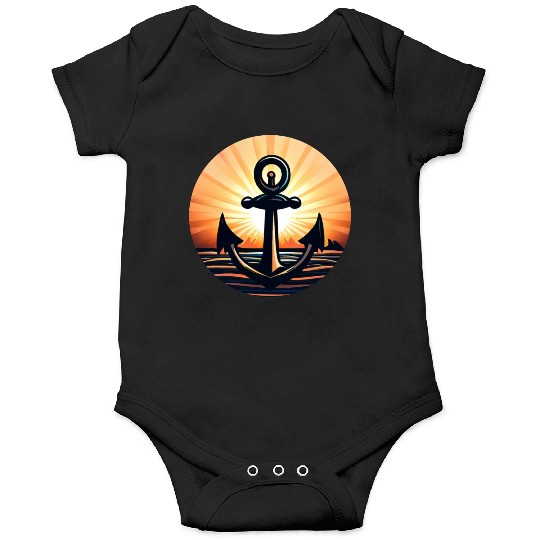 Anchor in the sunset Onesies