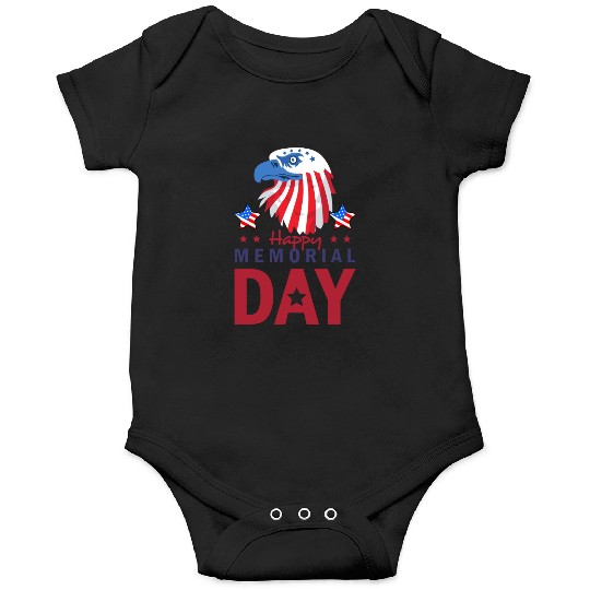 Happy Memorial Day Veterans Brave US Eagle Stars Onesies