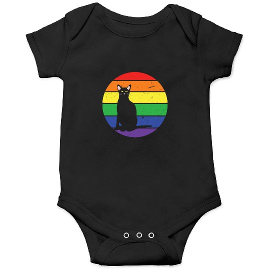 Rainbow Cat Gay LGBTQ Rainbow LGBT Pride Month Onesies