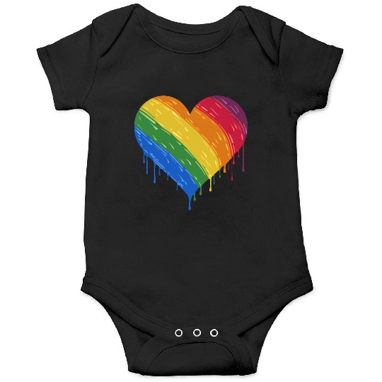 LGBTQ+ Love: Rainbow Heart for Lesbian, Gay, Onesies