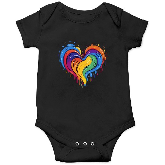 Love is Love: LGBT Rainbow Heart for All Onesies