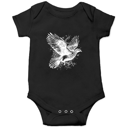 Flying Dove In Tattoo Style Lines Onesies