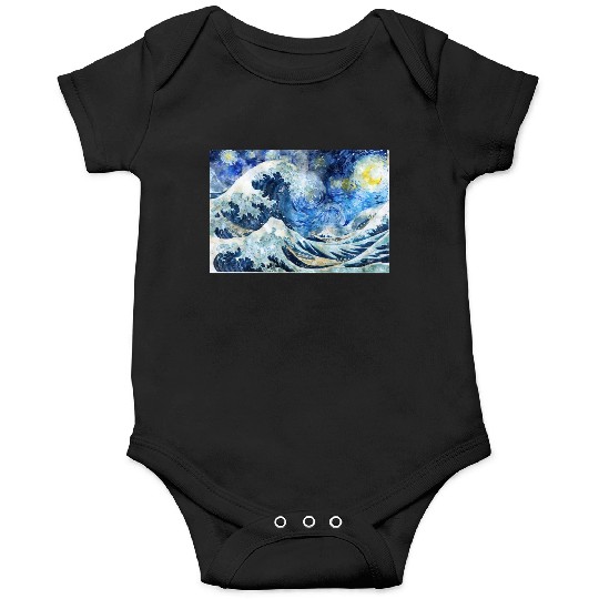 Great Wave During a Starry Night Click on Artist Onesies