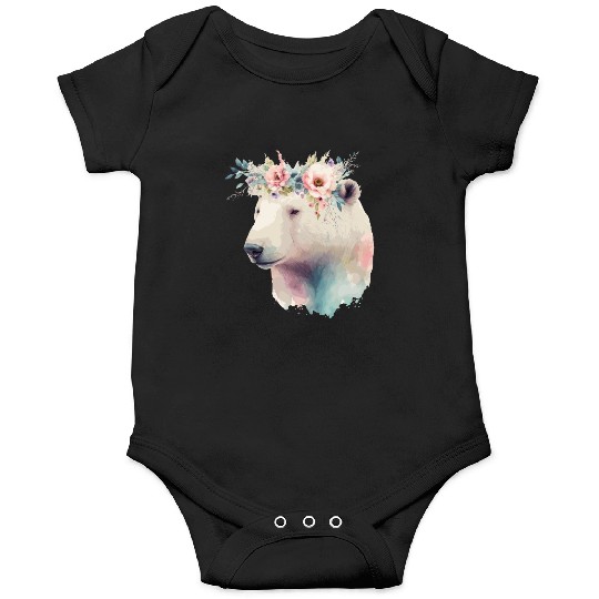 Cute Polar Bear Flower Crown Animal Lovers Onesies