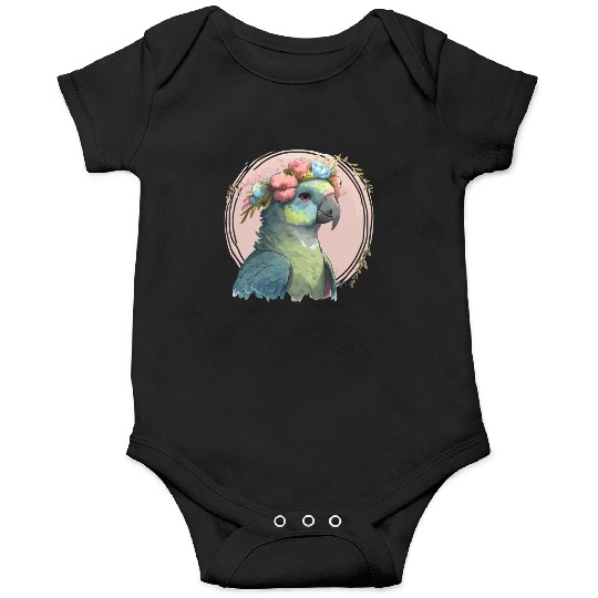 Cute Hahn's Macaw Bird Flower Crown Pet Birds Onesies