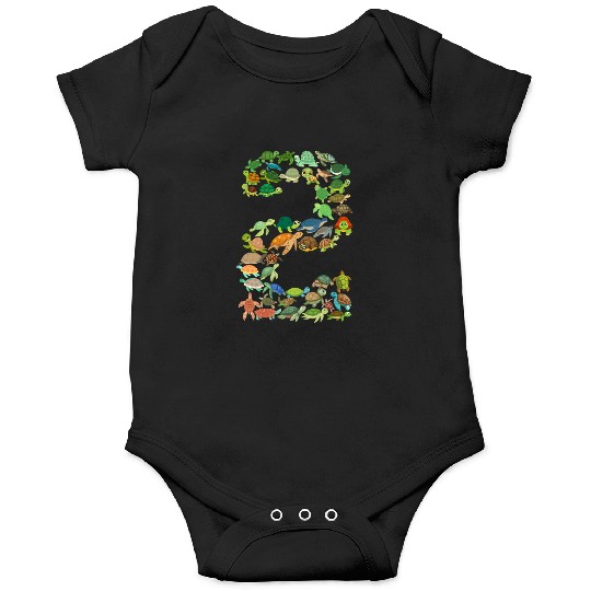 2nd birthday sea turtle tortoise theme 2 year old Onesies