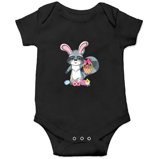 Raccoon Bunny Ears Easter Eggs For Onesies