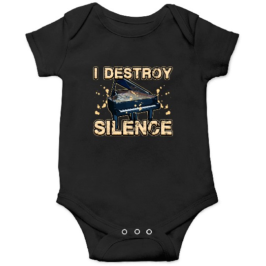 I Destroy Silence Disturbance Grand Keys Piano Pia Onesies