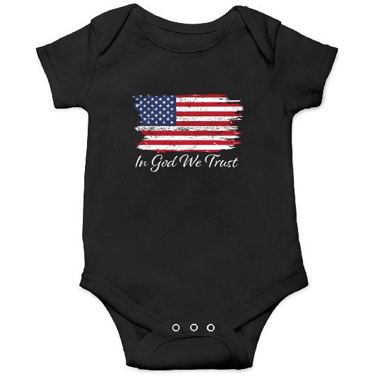 In God We Trust Us Flag Patriotic Onesies