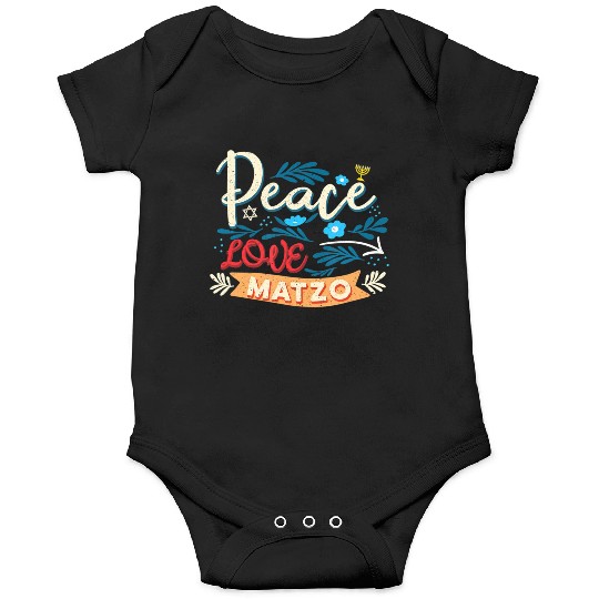 Passover Peace Love Matzo Funny Seder Jewish Holid Onesies