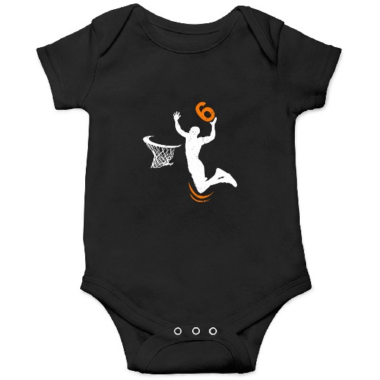 6 Basketball Dunk 6Th Party Onesies