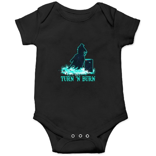Barrel Racer Barrel Racing Horse Turn And Burn Tea Onesies