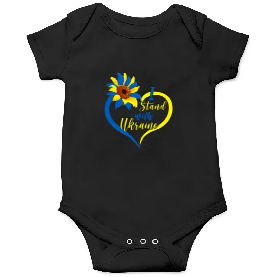 Love Heart Ukraine Sunflower Ukrainian I Stand Wit Onesies
