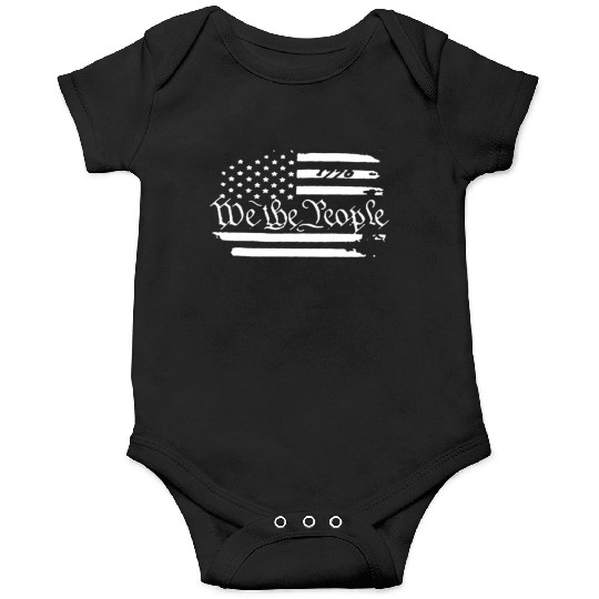 Old American Flag Patriotic 1776 We The People Usa Onesies