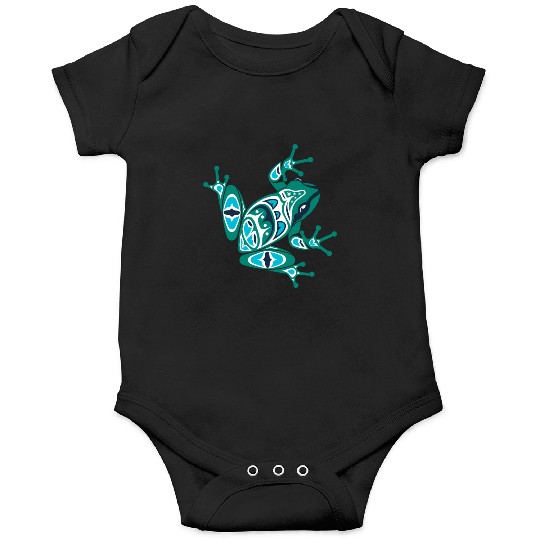 Native American Indian Style Frog Pacific Northwes Onesies