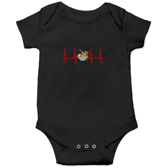 Kawaii Anime Cat Eating Ramen Noodles Otaku EKG Onesies