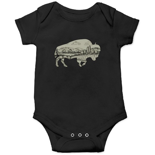 Landscape Buffalo Bison Onesies