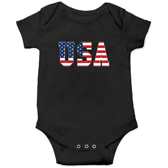 Usa Patriotic American Flag Red White Blue Onesies