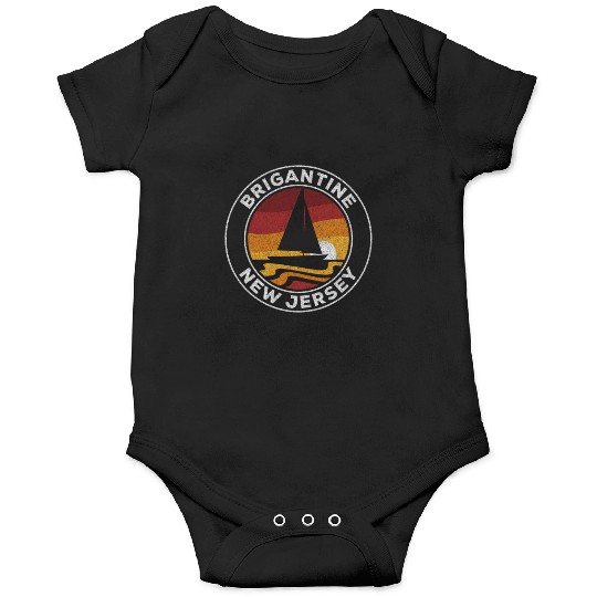 Brigantine New Jersey Sailboat 70S Sunset Onesies