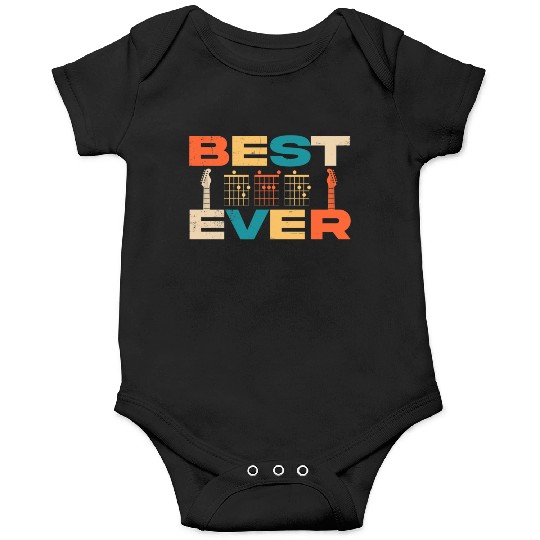 Best Dad Ever Guitar Chords Musician Funny Fathers Onesies