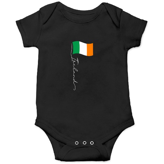 Ireland Signature Flag Pole Elegant Patriotic Onesies