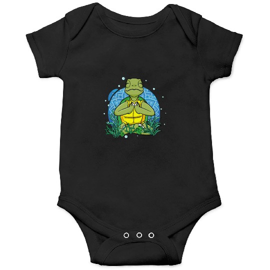 Meditating Sea Turtle Gift Yoga Zen Meditation Onesies