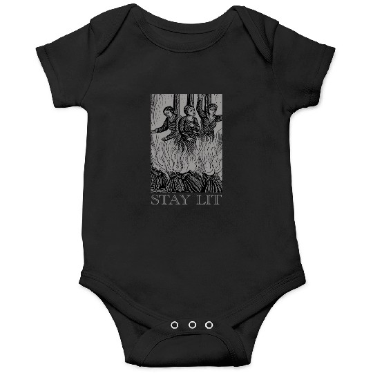 Stay Lit Occult Satan Witch Unholy Baphomet Tarot Onesies