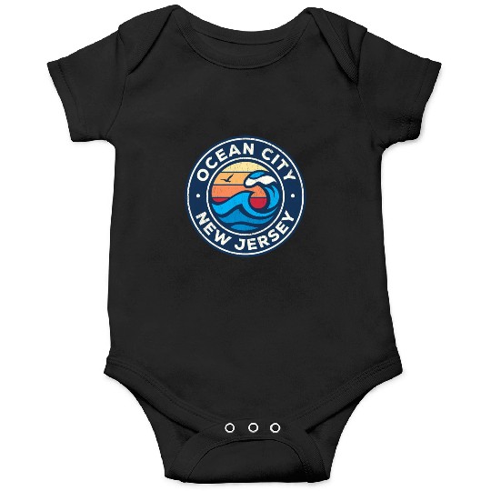 Ocean City New Jersey Nj Nautical Waves Onesies