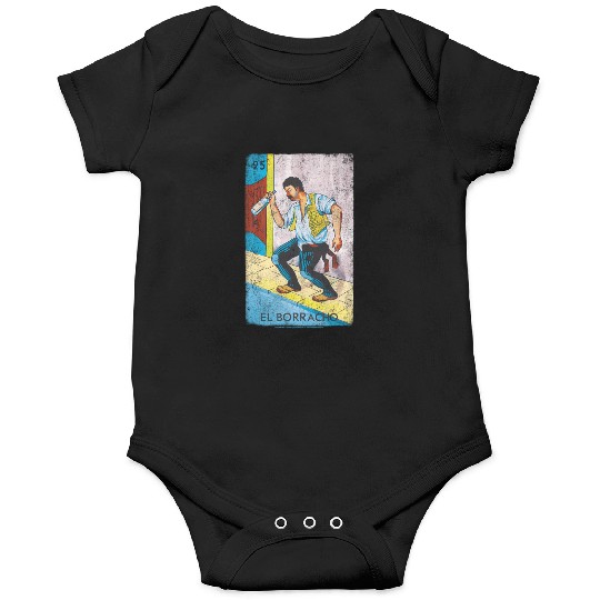 Loteria El Borracho Colorful Tarot Card Onesies
