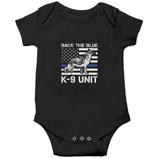 German Shepherd Back The Blue K-9 Unit Police Dogs Onesies